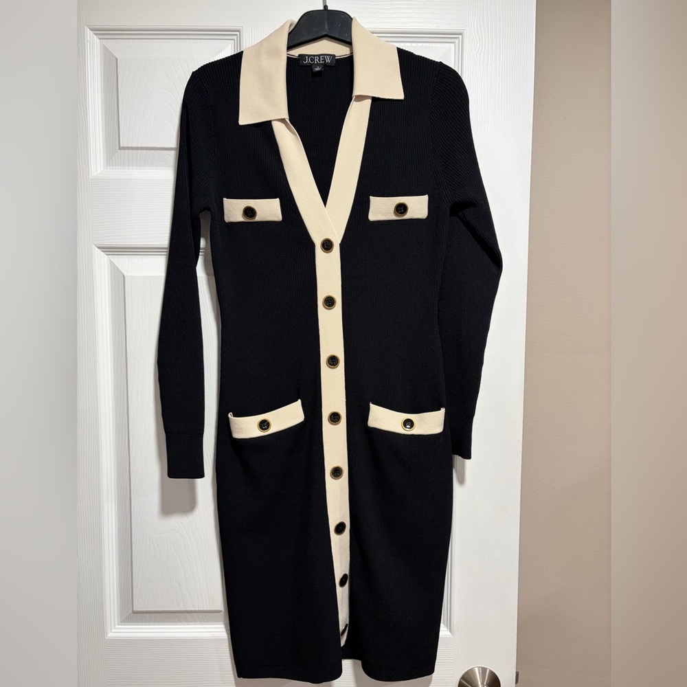 J.Crew Contrast Mini Sweater Dress in Supersculpt Yarn (Size Small)